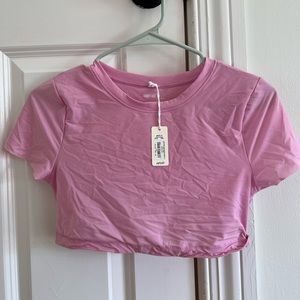 aerie pink crop top brand new with tags